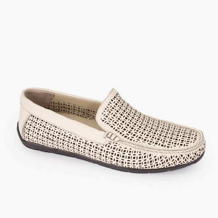 Мокасины муж. 17270-MR-10090-bej кожа-кожа бежевый